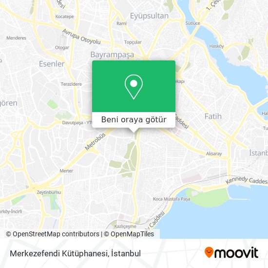 Merkezefendi Kütüphanesi harita