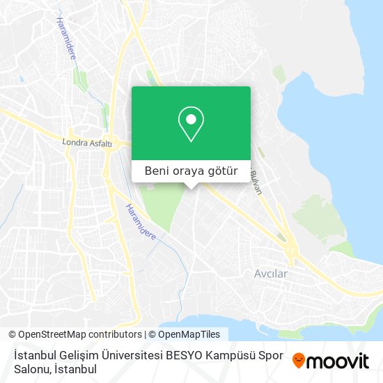 İstanbul Gelişim Üniversitesi BESYO Kampüsü Spor Salonu harita