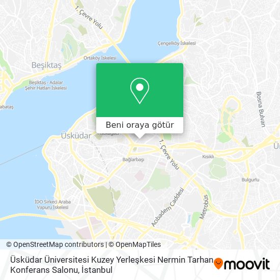 Üsküdar Üniversitesi Kuzey Yerleşkesi Nermin Tarhan Konferans Salonu harita