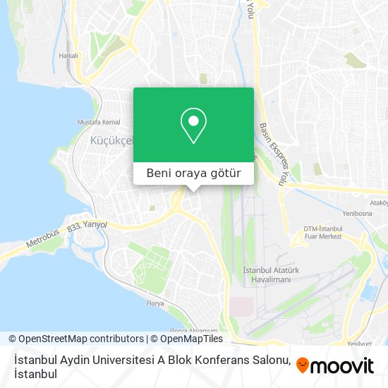 İstanbul Aydin Universitesi A Blok Konferans Salonu harita