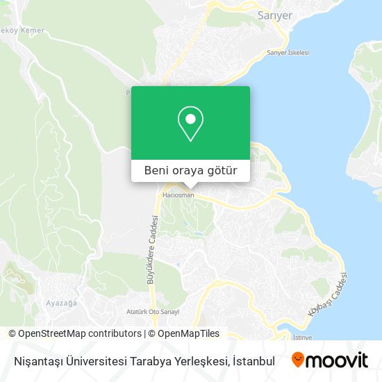 Nişantaşı Üniversitesi Tarabya Yerleşkesi harita