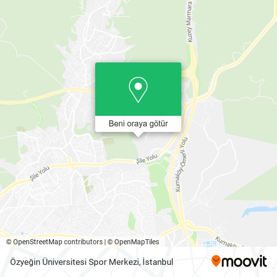 Özyeğin Üniversitesi Spor Merkezi harita