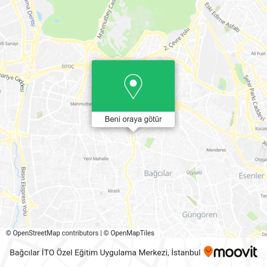 Bağcılar İTO Özel Eğitim Uygulama Merkezi harita