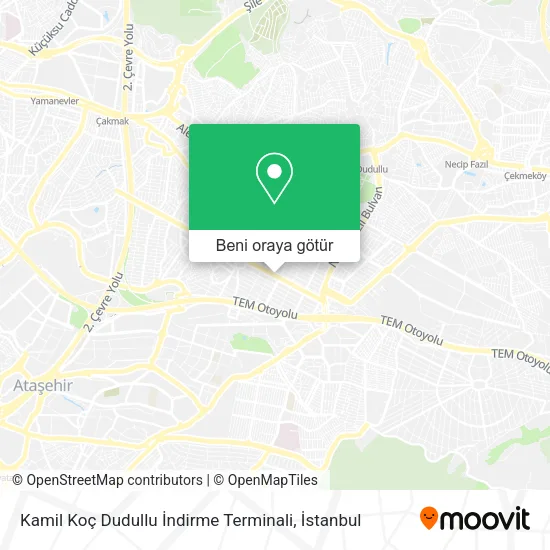 Kamil Koç Dudullu İndirme Terminali harita