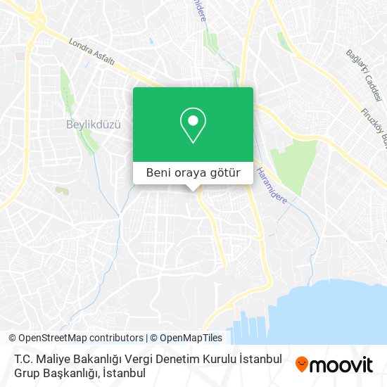 T.C. Maliye Bakanlığı Vergi Denetim Kurulu İstanbul Grup Başkanlığı harita