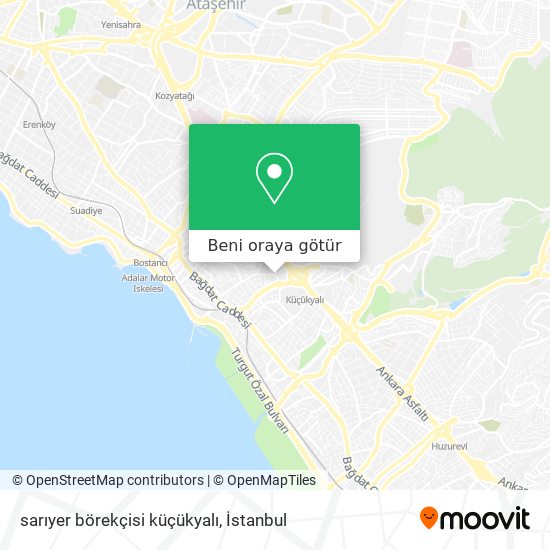 sarıyer börekçisi küçükyalı harita