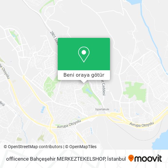 offlicence Bahçeşehir MERKEZTEKELSHOP harita