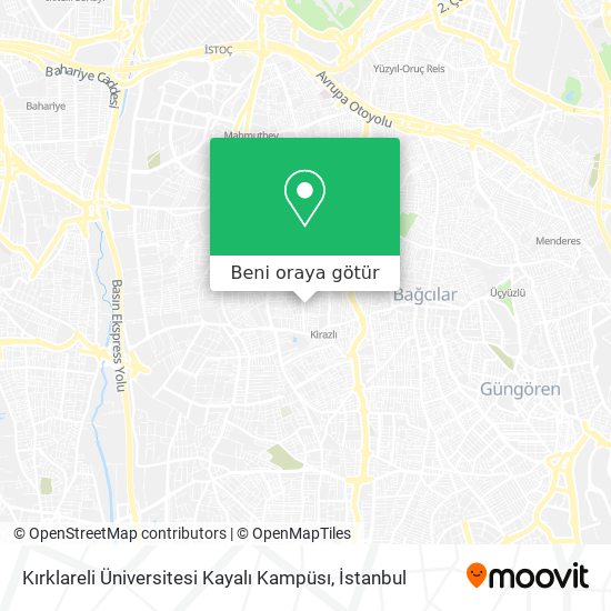 Kırklareli Üniversitesi Kayalı Kampüsı harita