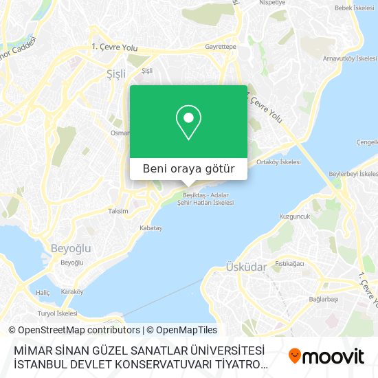 MİMAR SİNAN GÜZEL SANATLAR ÜNİVERSİTESİ İSTANBUL DEVLET KONSERVATUVARI TİYATRO BÖLÜMÜ harita