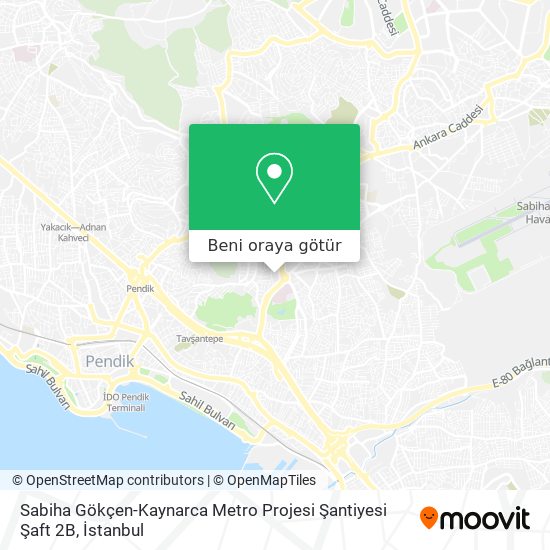 Sabiha Gökçen-Kaynarca Metro Projesi Şantiyesi Şaft 2B harita