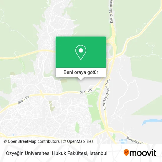 Özyeğin Üniversitesi Hukuk Fakültesi harita