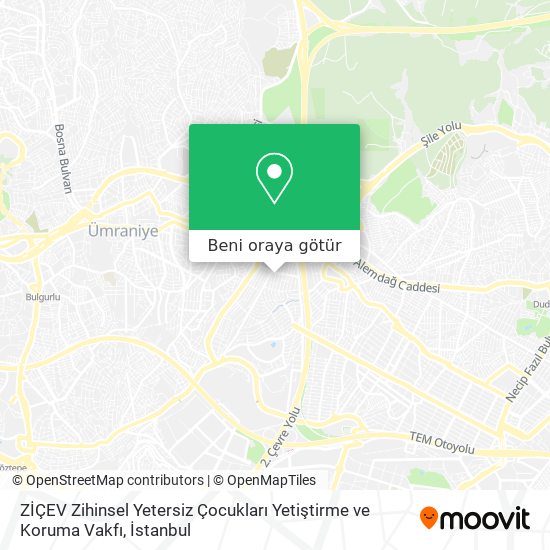 ZİÇEV Zihinsel Yetersiz Çocukları Yetiştirme ve Koruma Vakfı harita