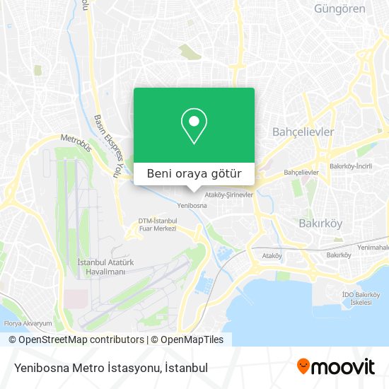 Yenibosna Metro İstasyonu harita