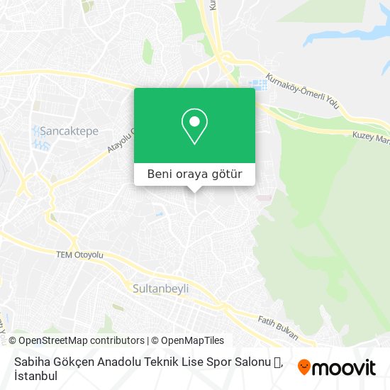 Sabiha Gökçen Anadolu Teknik Lise Spor Salonu 💪 harita