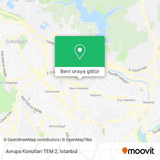 Avrupa Konutları TEM 2 harita