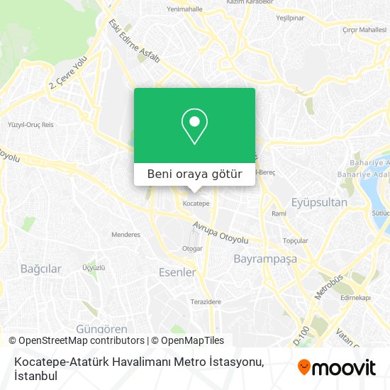 Kocatepe-Atatürk Havalimanı Metro İstasyonu harita