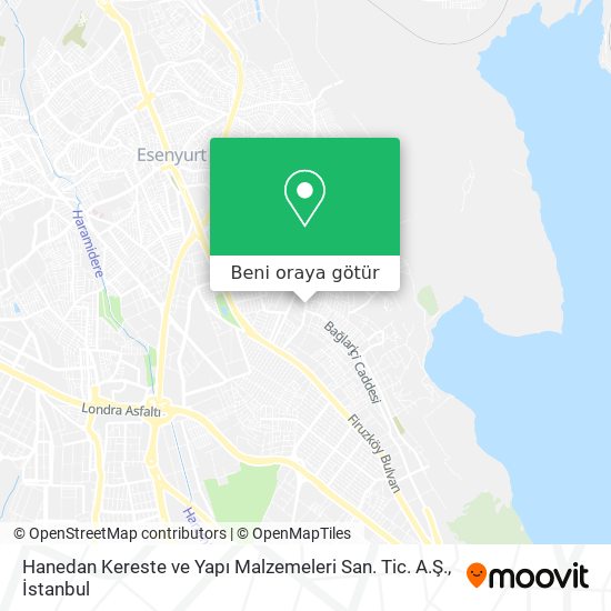 Hanedan Kereste ve Yapı Malzemeleri San. Tic. A.Ş. harita