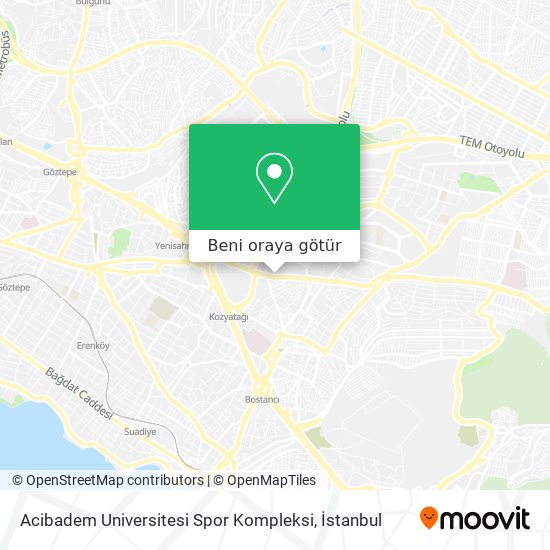 Acibadem Universitesi Spor Kompleksi harita