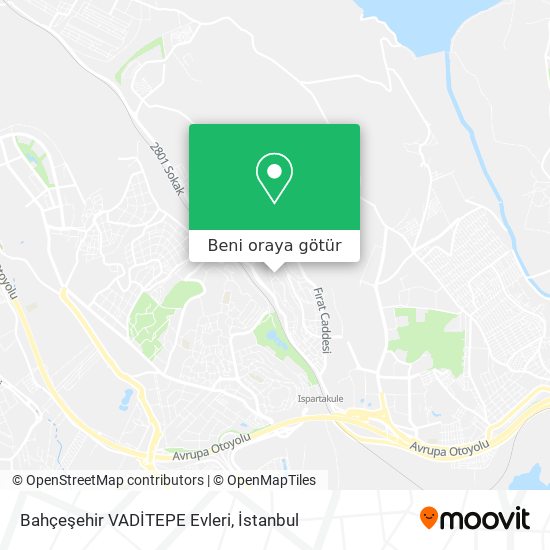 Bahçeşehir VADİTEPE Evleri harita