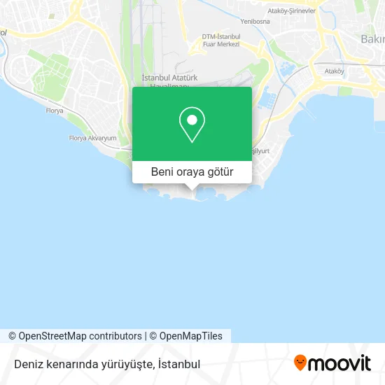 Deniz kenarında yürüyüşte harita