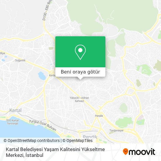 Kartal Belediyesi Yaşam Kalitesini Yükseltme Merkezi harita