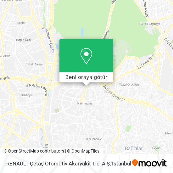 RENAULT Çetaş Otomotiv Akaryakit Tic. A.Ş harita