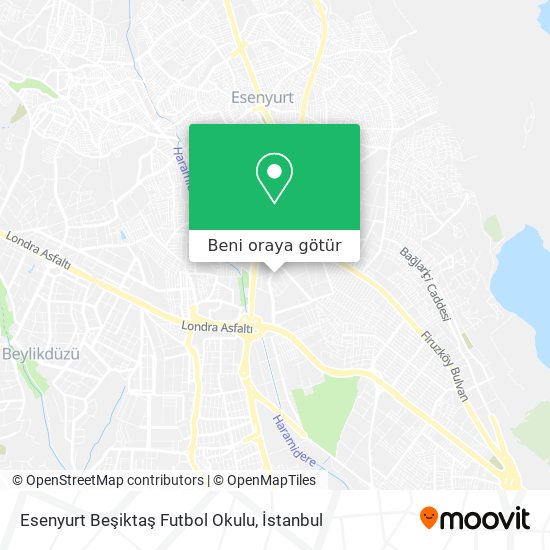 Esenyurt Beşiktaş Futbol Okulu harita