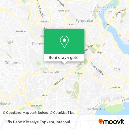 Ofis Depo Kirtasiye Topkapı harita