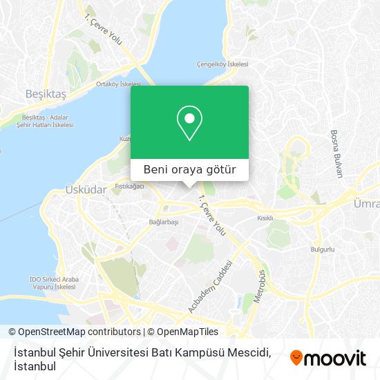 İstanbul Şehir Üniversitesi Batı Kampüsü Mescidi harita