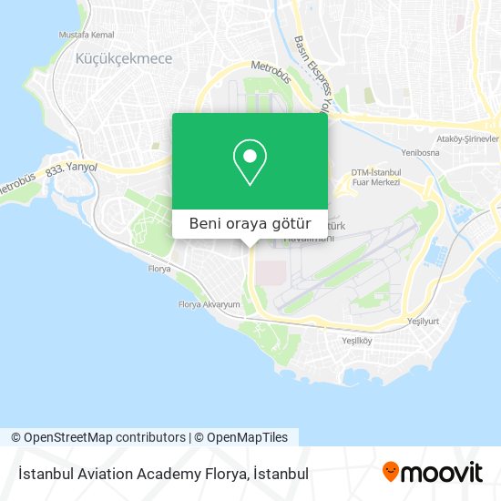 İstanbul Aviation Academy Florya harita