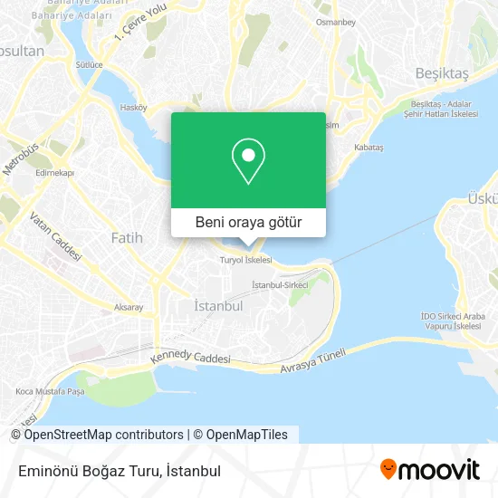 Eminönü Boğaz Turu harita