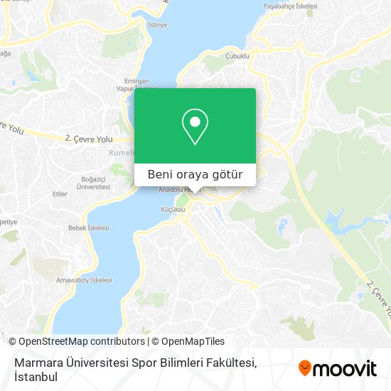 Marmara Üniversitesi Spor Bilimleri Fakültesi harita