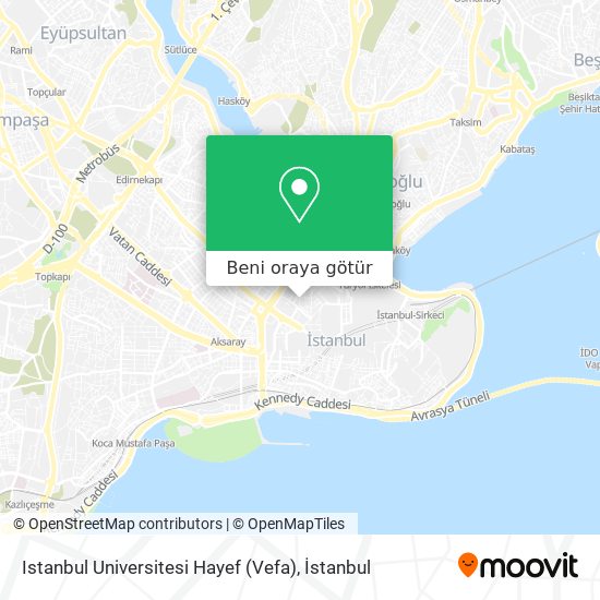 Istanbul Universitesi Hayef (Vefa) harita