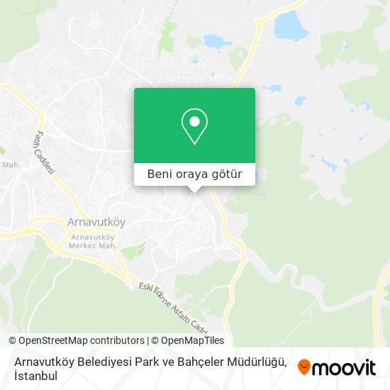 Arnavutköy Belediyesi Park ve Bahçeler Müdürlüğü harita