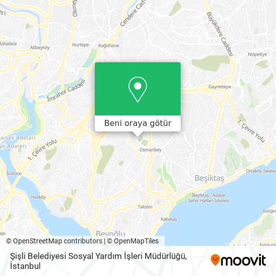 Şişli Belediyesi Sosyal Yardım İşleri Müdürlüğü harita