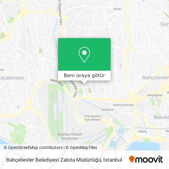 Bahçelievler Belediyesi Zabıta Müdürlüğü harita