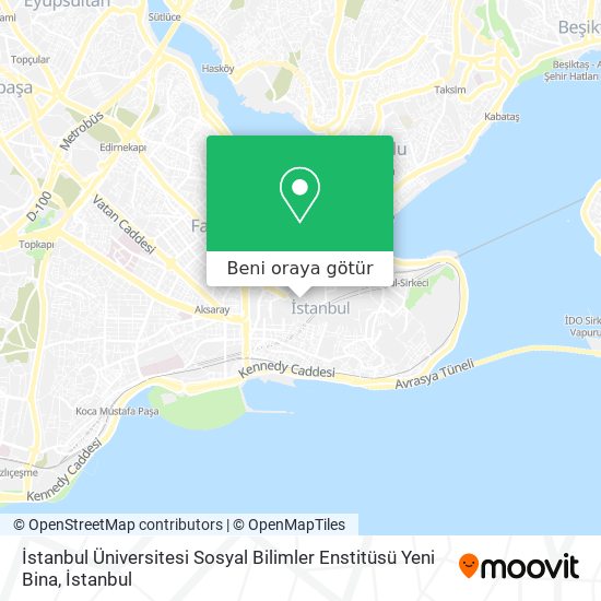 istanbul universitesi sosyal bilimler enstitusu yeni bina fatih nerede otobus metro tren veya minibus dolmus ile nasil gidilir