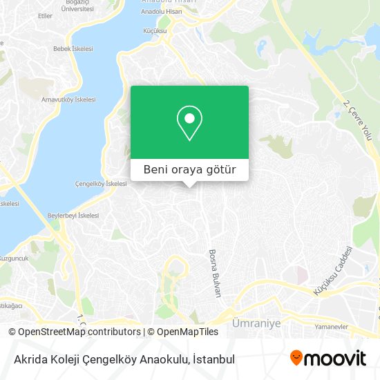 Akrida Koleji Çengelköy Anaokulu harita