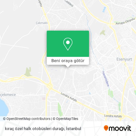 kıraç özel halk otobüsleri durağı harita