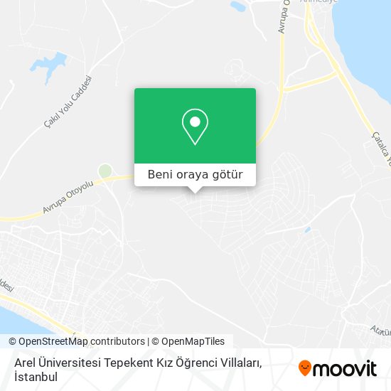 Arel Üniversitesi Tepekent Kız Öğrenci Villaları harita