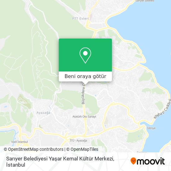 Sarıyer Belediyesi Yaşar Kemal Kültür Merkezi harita