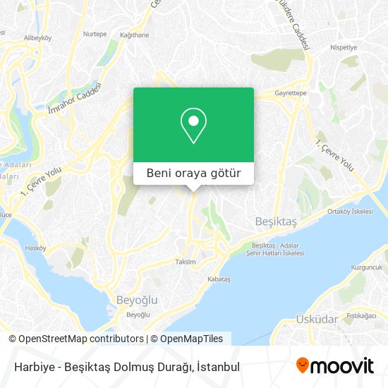 Harbiye - Beşiktaş Dolmuş Durağı harita