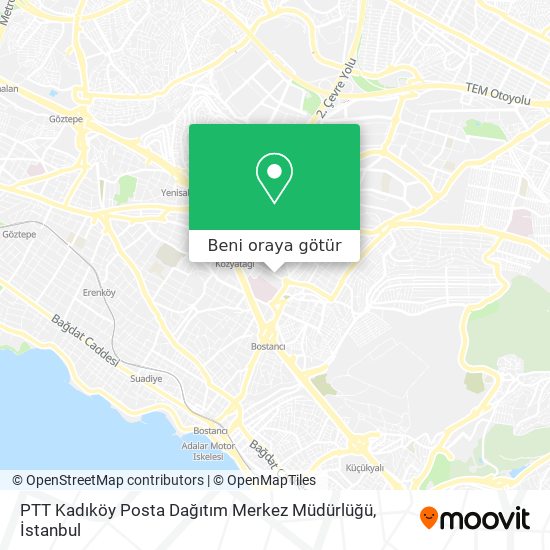 PTT Kadıköy Posta Dağıtım Merkez Müdürlüğü harita