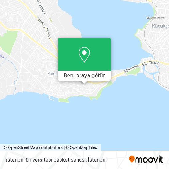 istanbul üniversitesi basket sahası harita