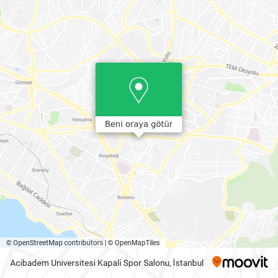 Acibadem Universitesi Kapali Spor Salonu harita