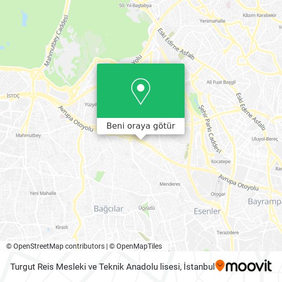 Turgut Reis Mesleki ve Teknik Anadolu lisesi harita