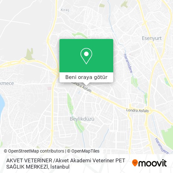 AKVET VETERİNER /Akvet Akademi Veteriner PET SAĞLIK MERKEZİ harita