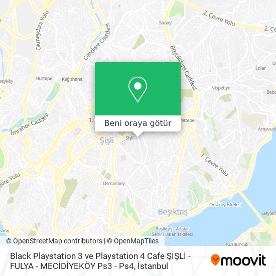 Black Playstation 3 ve Playstation 4 Cafe ŞİŞLİ - FULYA - MECİDİYEKÖY Ps3 - Ps4 harita
