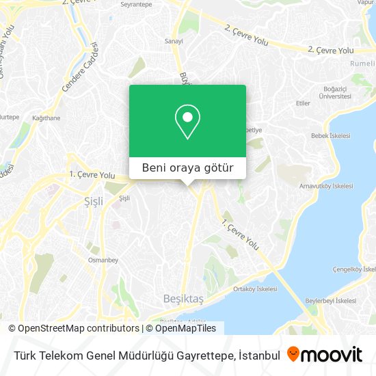 Türk Telekom Genel Müdürlüğü Gayrettepe harita