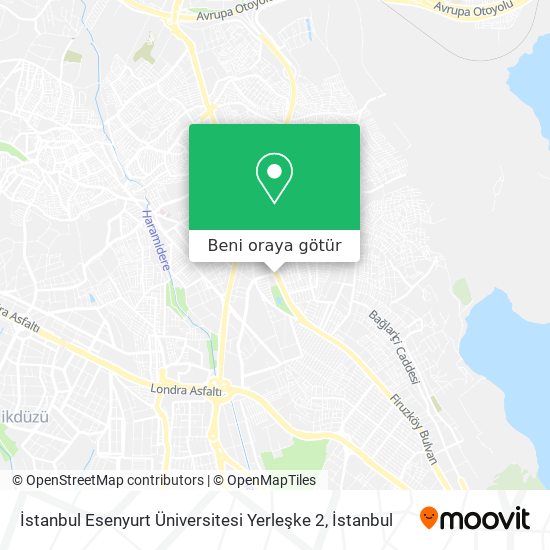İstanbul Esenyurt Üniversitesi Yerleşke 2 harita